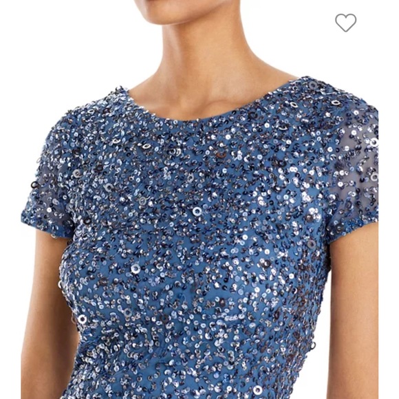 Adrianna Papell Cap Sleeved Sequin Gown - Picture 6 of 6